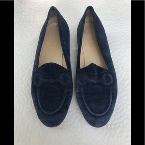 Vintage GUCCI navy suede loafers flats 39 fit 7.5